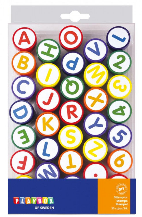 Stamps 35 pcs letters & numbers