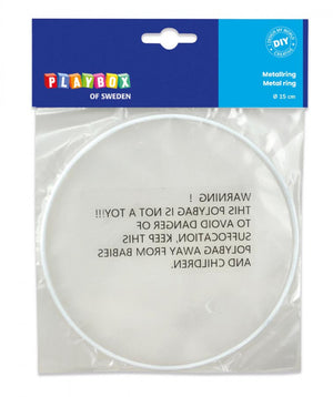 Metal ring, white, 15 cm