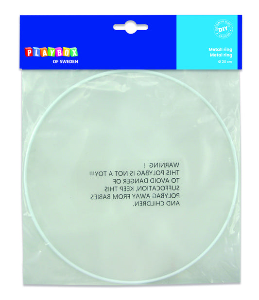 Metal ring, white, 20 cm