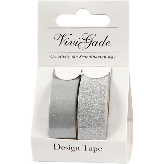 Washi Tape- Silver 2Pk