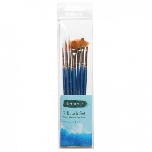Elements Set of 7 Short Handle Watercolour Brushes