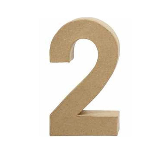 Papier Mâché Number - 2 (20cm)