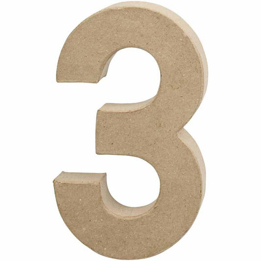 Papier Mâché Number - 3 (20cm)