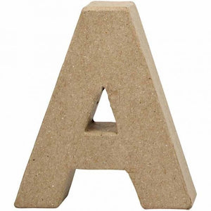 PAPIER MACHE LETTER 10CM -A