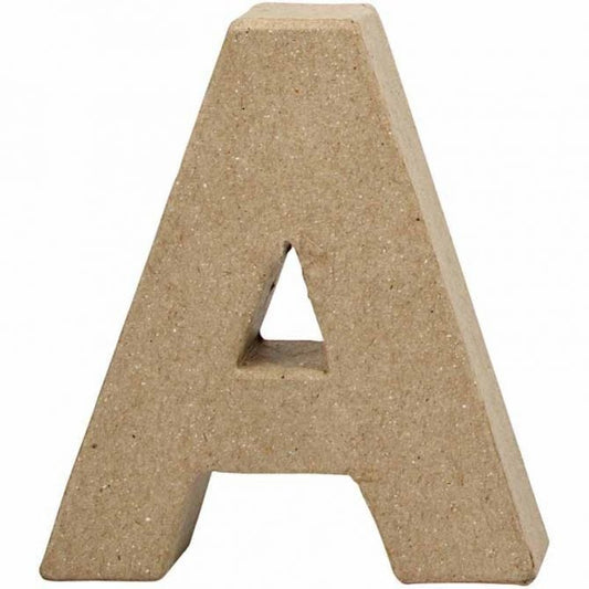 PAPIER MACHE LETTER 10CM -A