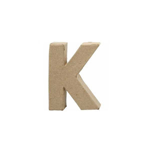 PAPIER MACHE LETTER 10CM -K