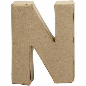 PAPIER MACHE LETTER 10CM -N