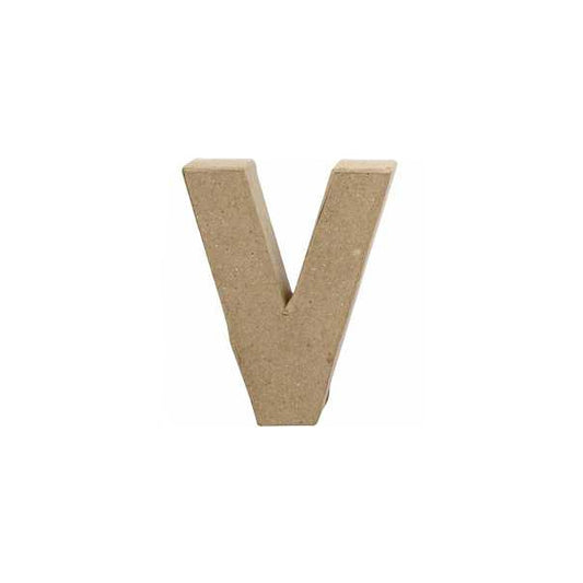PAPIER MACHE LETTER 10CM -V