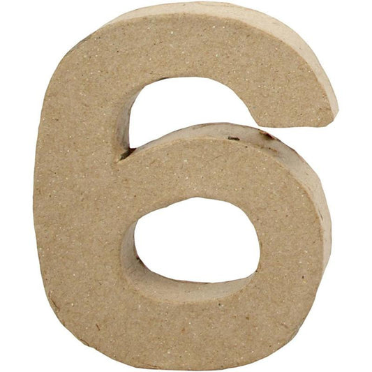 PAPIER MACHE SMALL NUMBER -6