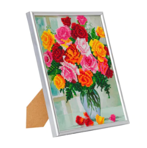Crystal Art Picture Frame Flowers 21x25cm