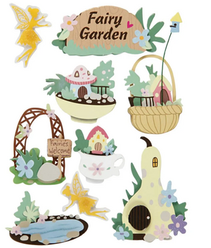 3D Stickers, fairy-garden, H: 32-64 mm, W: 30-55 m