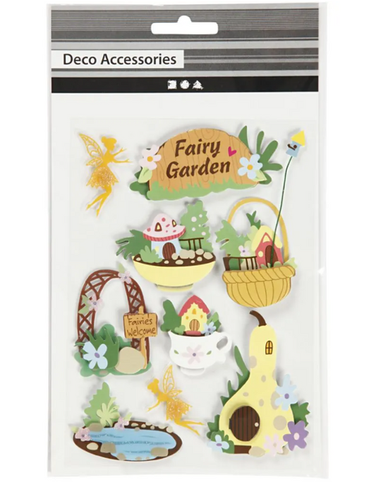 3D Stickers, fairy-garden, H: 32-64 mm, W: 30-55 m