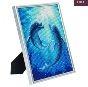 Crystal Art Picture Frame Dolphin Dance