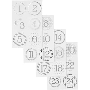 Christmas Calendar Stickers - Numbers (4 Sheets)