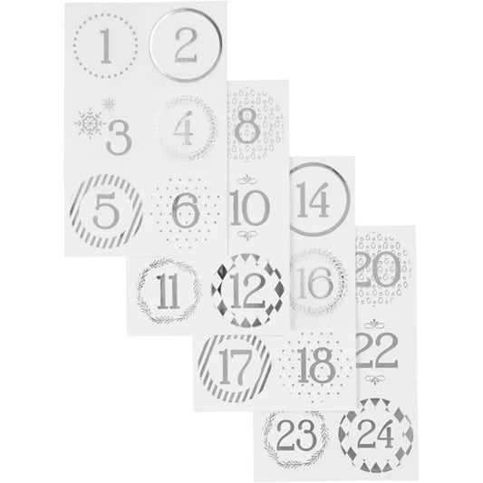Christmas Calendar Stickers - Numbers (4 Sheets)