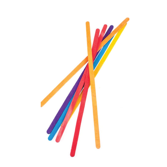 WOODEN  SLIM STICKS 19cm COL 80pce