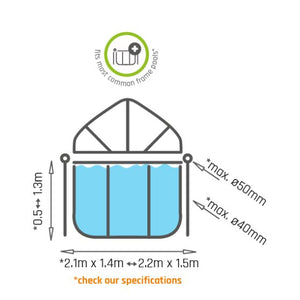 EXIT Dome for Frame Pool 220x150cm