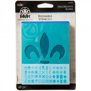 F/A Stencil 48pc 3.5X4.5in Decorative Icons