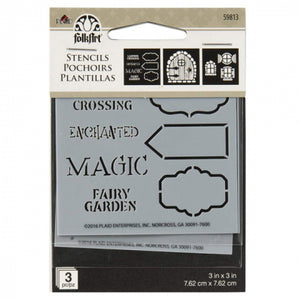 F/A Stencil 3pc 3x3in Fairy Signs