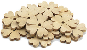 WOODEN FLOWERS, LARGE - 20 PCS