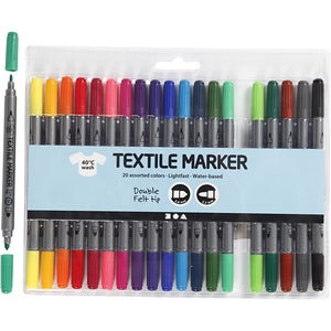 Fabric Markers 2.3+3.6mm line 20 asstd