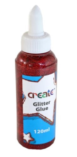 CREATE RED GLITTER GLUE 120ML