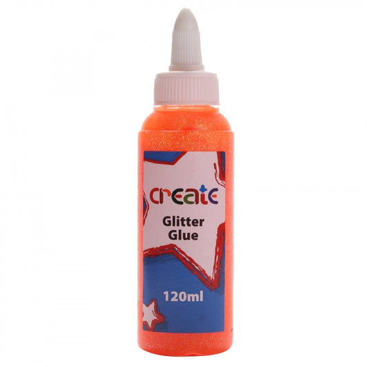 CREATE ORANGE GLITTER GLUE 120ML