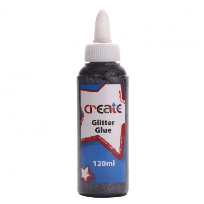 CREATE BLACK GLITTER GLUE 120ML