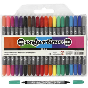 Colourtime Double Marker Line 2.3+3.6mm - Standard Colours (20 Pieces)