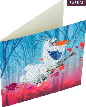 Crystal Art Card Floating Olaf 18x18cm