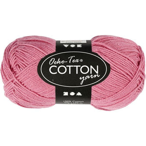 Cotton Yarn, dark rose, no. 8/4, L: 170 m, 50 g/ 1 ball