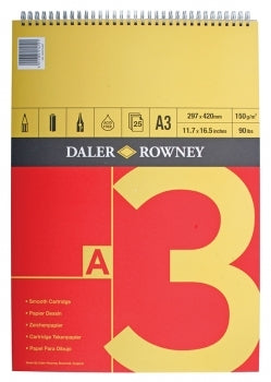 Red & Yellow Pad A3 Gummed 150G 25Sh