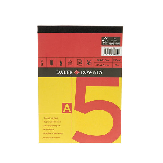 Red &#38;amp; Yellow Pad A5 Gummed 150G 25Sh