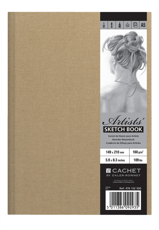 CACHET ARTIST LINEN SKETCHBOOK A5 MOCHA 160G 40S