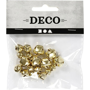 Bells, gold, D 8+10+13 mm, 18 asstd./ 1 pack