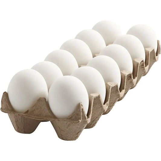 Eggs, H:6cm, 12pcs, white plastic