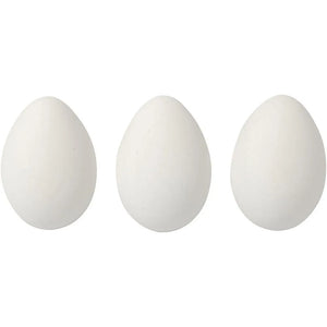 Eggs, H:6cm, 12pcs, white plastic