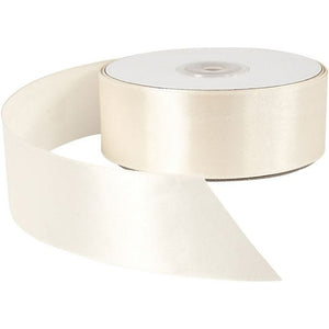 Satin Ribbon,W38 mm Cream 50 M, 1 Roll