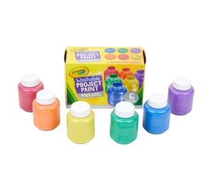 Washable 6 Metallic Kids Paint