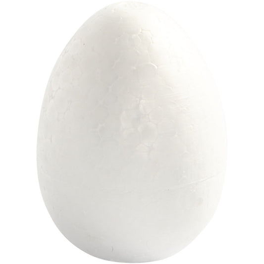 Polystyrene Eggs, H: 8 cm, 5 pcs, white