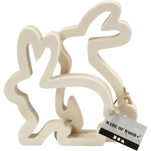 Bunnies, H: 14cm, depth 2cm, W: 13cm, 2 pc/ 1 p