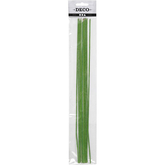 Floral Stem Wire, Green, L: 30 Cm, D: 2 Mm, 20 Pc/