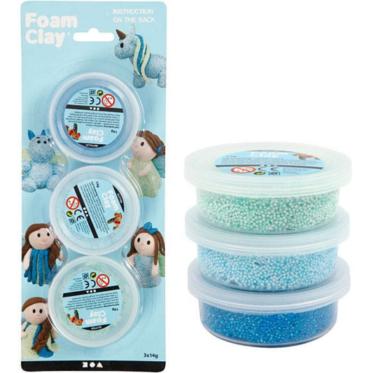 Foam Clay 3x14g Met Blue & Green