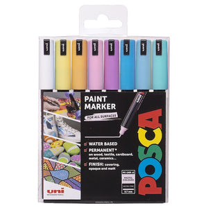 Posca PC-1MR Extra Fine Wallet Of 8 Pastel Colours