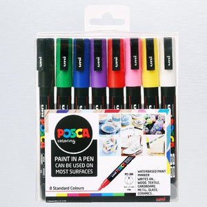 Posca PC-3M Rock Painting  Wallet Of  8