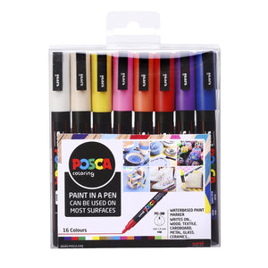 Posca PC-3M Wallet Of 16 Assorted Colours