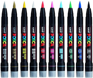 Posca PCF-350 Brush 10 Piece Paint Marker Set