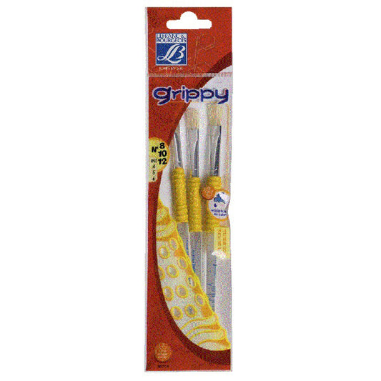 C&C GRIPPY BRUSHES 3PK -HOG HAIR