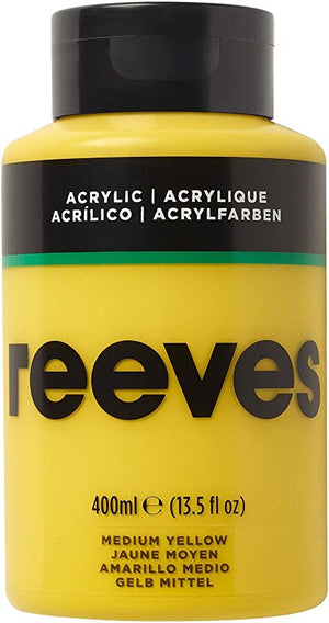REEVES 400ML ACRYLIC-MED. YELLOW