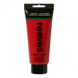 REEVES 200ML ACRYLIC-BRILLIANT RED